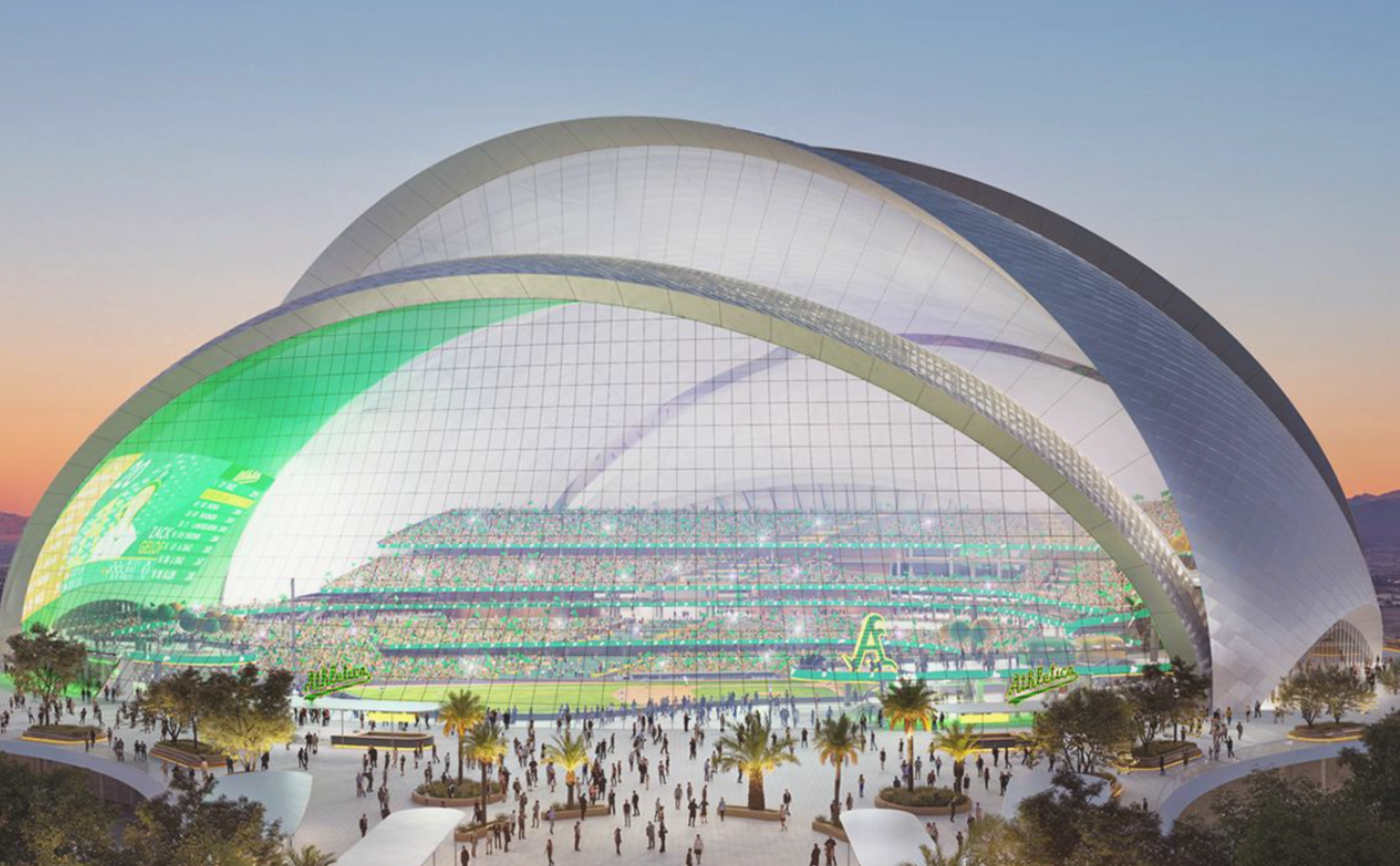 Las Vegas is proceeding with a $1.7–$2B ballpark for the Athletics with an adjacent resort concept.