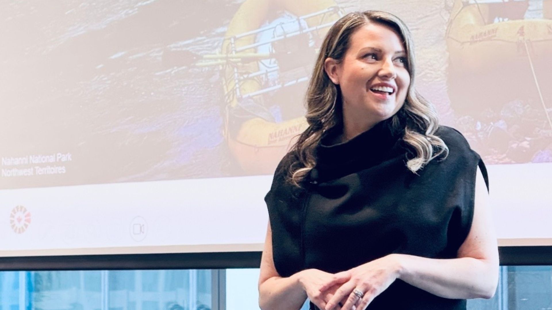 Destination Canada's Meaghan Ferrigno presenting at the Resonance AI Lab.